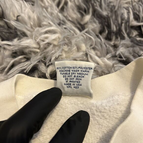 Vintage 90s Levis Denim Jeans Graphic Sweatshirt Size XL Made In USA White - Picture 6 of 13